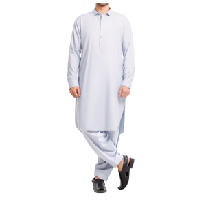 2024 Winter Fashionable Pakistani Shalwar Kameez Casual Wear Breathable Punjabi Kurta Shalwar Men's <b>Sets</b> Solid Colors Adults - Product Image 1