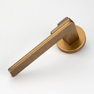 Poignée en laiton antique sur alliage de zinc rose, design étagé, finition vintage, levier de porte <span class=keywords><strong>rond</strong></span> avec rosette pour chambre à coucher, salle de bain, bureau - Product Image 2