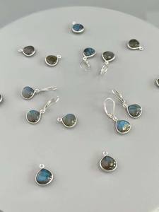 Pendientes Colgantes de Plata de Ley con Labradorita para Niños, con Aspecto Elegante, Engaste de Bisel Chapado en Oro, Joyería para Regalo de Aniversario de Bodas - Product Image 4