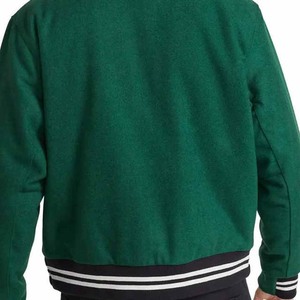 Customized Logo Wool Embroidery Stand Collar <b>Varsity</b> <b>Jacket</b> Men High Street Style Winter Breathable Long Sleeve Vintage Design - Product Image 2