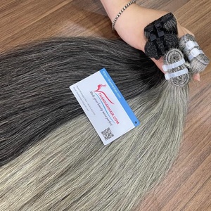 Cabello gris natural de gran oferta, lo mejor para blanquear con 100% cabello crudo vietnamita de alta calidad en extensiones de cabello humano - Product Image 3