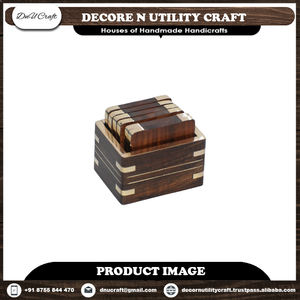 Juego de posavasos de madera Sheesham antiguos, alfombrillas y almohadillas de cocina hechas a mano para decoración del hogar - Product Image 3