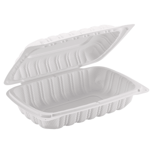 ProTakeOut 9x6.3x2.5 [9x6] Paquete de 200 Contenedores Blancos con Cierre de Esquina para Llevar, Duraderos, Aptos para Microondas, para Restaurantes - Product Image 1