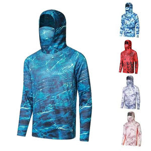 Sublimación Impresión Rendimiento Ropa de pesca Ropa deportiva con capucha Poliéster Spandex Manga larga OEM Diseño personalizado Ropa de pesca - Product Image 1