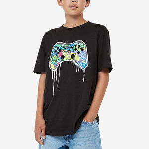 100% algodón chico camiseta Niño con logotipo personalizado manga corta Color bloque niños camiseta en precio de fábrica - Product Image 3