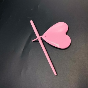 Custom Baby Pink <b>Nude</b> Coated Single-Sided Heart Shape Makeup Mirror with Private Logo for Eyelash Extension - Product Image 4