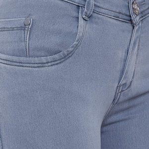 Pantalones vaqueros de alta calidad para mujer, calzas ajustadas personalizables de Color sólido hasta la rodilla, lavados, 2023 - Product Image 6