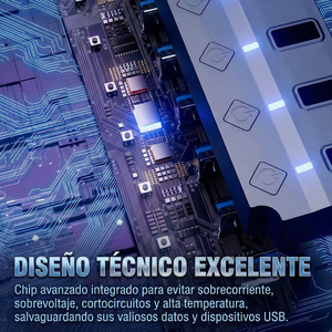 Hub USB 3.0 a 7 Porte con Interruttori Individuali, Velocità 5Gbps, Adattatore con Interfaccia SD per Trasferimento Dati e Ricarica del Computer - Product Image 3