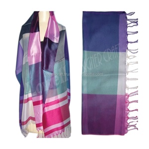 Bufanda de seda hecha a mano con estampado de poliéster para mujer, bufanda con estampado de rayas de marca de lujo para mujer, regalo del Día de San Valentín, elegante, 3 colores - Product Image 3