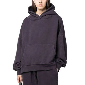 Sweat à capuche surdimensionné en coton de haute qualité avec logo brodé épais polaire épaule tombante sweats à capuche personnalisés pour hommes sweat à capuche publicitaire - Product Image 2