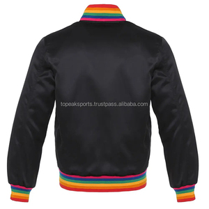 Blouson Bomber en Satin Noir Tendance 2026 pour Homme Grande Taille – 100% Haute Qualité, Coupe-Vent, Col Montant, Teint Uni - Product Image 2