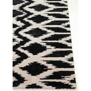 Tapis en laine et viscose gris et noir, tufté à la main, motif géométrique pour la décoration intérieure - Taq-402 - Product Image 3