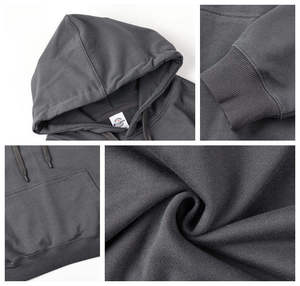 Sweat à capuche décontracté en coton, logo personnalisé, sweat à capuche de haute qualité, streetwear, pull-over, hiver, épais, uni, teint, unisexe - Product Image 2