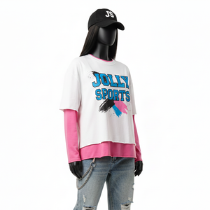 เสื้อยืดผู้หญิงคุณภาพพรีเมียม แขนยาวสองชั้น พิมพ์ลายแฟชั่น ผ้าฝ้าย ระบายอากาศดี ขายดี - Product Image 4