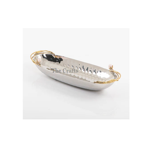 Cuenco de chocolates de diseño atractivo con asas de diseñador en cuenco de acero inoxidable para servir dulces para uso doméstico - Product Image 1