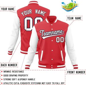 Chaqueta Varsity Unisex de Lana de Alta Calidad, Diseño Reversible Personalizado, Informal, de una Sola Pieza, Delgada, con Botones, para Invierno, Servicio OEM - Product Image 3