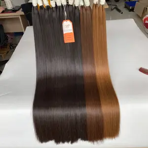 Produk bagus ekstensi rambut manusia jumlah besar rambut warna sesuai pesanan untuk mengepang rambut Vietnam mentah dari Donor