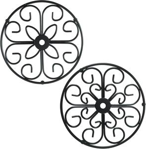 Floral Cutout Decorative Metal Trivet Heat Resistant Durable <b>Non</b> <b>Slip</b> <b>Kitchen</b> Dining Tabletop Cooking Hot Pad Elegant Homeware - Product Image 1