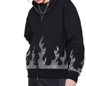 Sudadera con Capucha Oversize Casual Gruesa 100% Algodón para Hombre con Pedrería, Lavado Ácido, Transpirable y Ecológica - Product Image 3