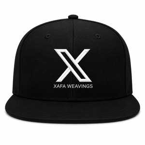 Casquette snapback à 5 panneaux, visière plate, avec logo brodé 3D, noire premium, avec boucle métallique - Product Image 1