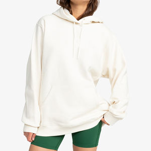Sweat à capuche surdimensionné en coton pour femmes tendance longue longueur avec col à capuche élégant manteau d'hiver de meilleure qualité avec logo avant - Product Image 2