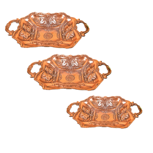 Plateau de service fait main en métal fini or Plateau fait main d'excellente qualité Plateau de service en métal fantaisie classique et élégant en gros - Product Image 6