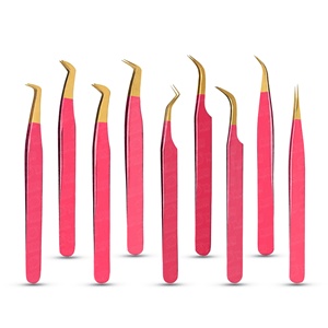 Pince à épiler pour extensions de cils Diamond Grip avec logo personnalisé, qualité supérieure, en acier inoxydable, pointe poudrée, avec étui en cuir - Product Image 5