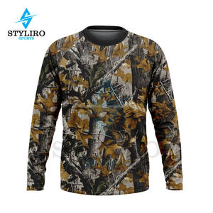 Camisetas de algodón de 240 gramos para hombre, camisetas de camuflaje con estampado de árbol Real para cazar en la jungla y acampar en el bosque - Product Image 1