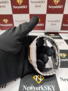 Bijoux fins pour hommes et femmes de qualité supérieure montres-bracelets en acier inoxydable Moissanite diamant VVS clarté verre mécanique - Product Image 6