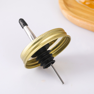 400ml thủy tinh <span class=keywords><strong>Mason</strong></span> Jar với kim loại vàng nắp và thép không gỉ đổ vòi cho Whisky Cocktail đồ uống Dispenser container - Product Image 2