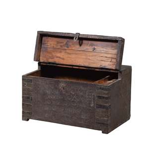 Boîte de rangement décorative en bois vintage - Product Image 3