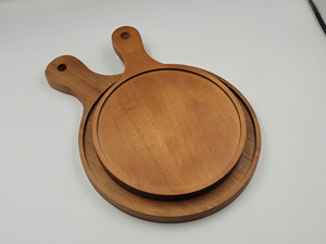 Plateau élégant Huhipro Deluxe en bois d'acacia avec poignée, facile à nettoyer, antidérapant, rectangulaire, pour une présentation alimentaire élégante, fabriqué au Vietnam - Product Image 3