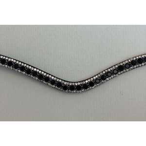 Bande de sourcils de cheval en cuir de qualité supérieure avec cristaux de rivet Diamante Design élégant Bling Idéal pour l'équitation et les spectacles équestres - Product Image 2