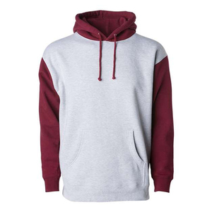 Sudadera con Capucha Extra Grande de Forro Polar Grueso Bordada Personalizada de Invierno IND4000 INDEPENDENT TRADING COLOR BLOCK SWEAT Heather - Product Image 2