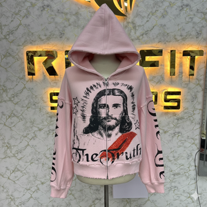 Qualité supérieure Tendance Mode Taux d'usine Sweat à capuche zippé Puff Imprimé fabriqué en usine à bas prix Sweats à capuche pour hommes Sweats à capuche pour hommes - Product Image 1