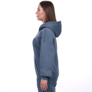 Sweat à capuche oversize pour femme de haute qualité, logo brodé personnalisé sur le devant, fermeture éclair intégrale, polaire doux et respirant, automne-hiver - Product Image 3