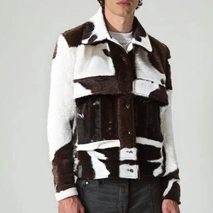 Tenue tendance Article frais Veste en cuir suédé pour hommes Veste en daim à cheveux pour hommes de luxe Style High Street - Product Image 4