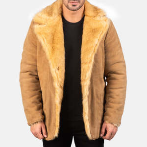 Trench-coat beige en daim à capuche tendance avec détails imprimés - Product Image 2
