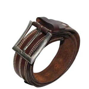 Casual Style Genuine Cow Hide <b>Leather</b> <b>Belt</b> with Custom Stitching Alloy for Buckle Wholesale Supplier for Custom Features - Product Image 1