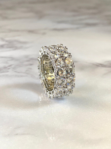 Tennis Band Iced Out Silver 5X Layered Designer Moissanite Diamond Ring Bands for Sale From Indian Supplier - Product Image 3