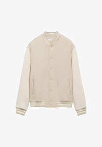 แจ็กเก็ตเบสบอลขนแกะสำหรับผู้ชายแจ็คเก็ตทีมโรงเรียนมีตัวอักษรกระเป๋าแบบกระดุมติดโลโก้ออกแบบได้ตามต้องการ - Product Image 5