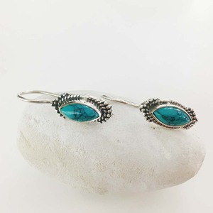 Wholesale 925 Sterling <b>Silver</b> Earrings with Turquoise Cab Gemstone Popular Design for Gift - Product Image 1