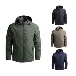 Meilleur prix Veste tactique d'hiver pour homme avec col montant et capuche, tissu respirant en polyester/coton - Product Image 1