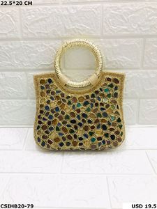 Designer Handmade Elegant Stone Beaded <b>Evening</b> <b>Bag</b> for Outdoor Party Wedding or Bridal Events - Product Image 4