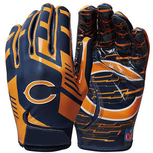 Gants de football américain haute performance en cuir de qualité avec paume en silicone et compression pour un meilleur contrôle des prises - Product Image 1