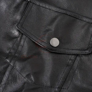 Chaleco de Cuero PU para Hombre, Transpirable, de Color Sólido, con Bolsillo Cinco-Dimensional, Resistente al Viento, de Alta Calidad, al Mejor Precio - Product Image 5