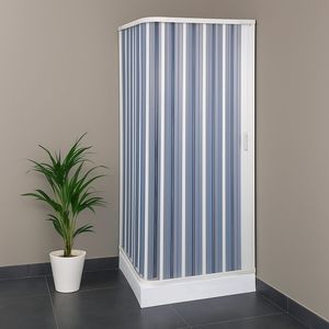 Box doccia a soffietto in PVC a due lati 80-92x80-92cm guide estensibili con aperture reversibili - Product Image 3
