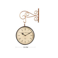 Horloge murale double face antique Montre vintage avec mouvement électronique intelligent pour alarmes de salon