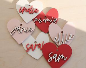 TCE Décoration de table en bois en forme de cœur Art Déco pour la Saint-Valentin, objet cadeau romantique pour la maison, pour mariage, Ramadan, thème - Product Image 4