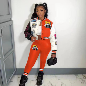 Veste universitaire Letterman veste avec logos personnalisés et patchs en chenille à la vente en gros pour les femmes - Product Image 6